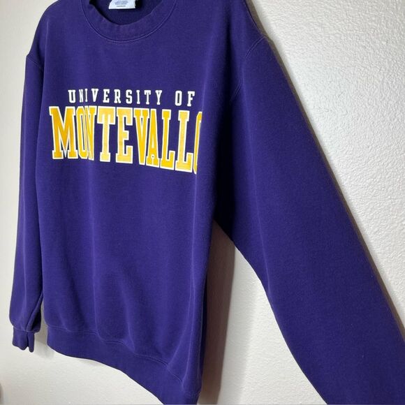 Vintage Champion University of Montevallo Purple Gold Sweatshirt Unisex Medium - Picture 4 of 10